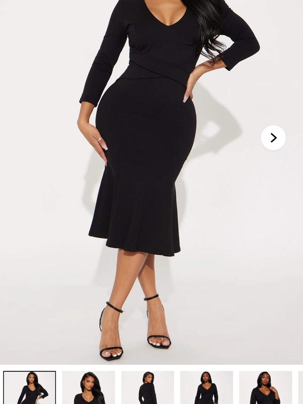 Black Midi Fishtail Skirt - Elegant Curve Silhouette
